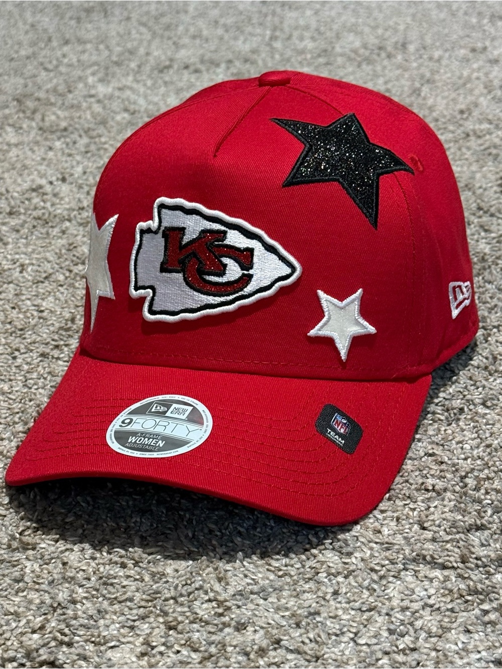 New Era Kansas City Chiefs Glitter Stardom A-Frame 9Forty Adjustable Hat